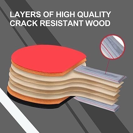 614j4bgSC1L._AC_SX425_.jpg Ping Pong Paddle Set Professional Table Tennis Racket Set with 6 Ping Pong Balls Ping Pong Paddles 4 Player Set Ping Pong Set Starter Kit