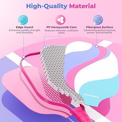 714u2nfxFDL._AC_SX425_.jpg Pink Pickleball Paddles Set of 2 Cute Lightweight Fiberglass Surface