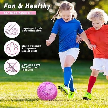 81sP31-cAaL._AC_SX425_.jpg Size 4 Soccer Ball Glitter Pink Kids